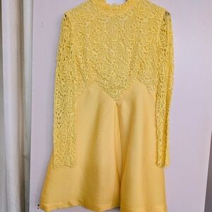 Vintage Mr. Frank 60-70's Yellow Lace Dress